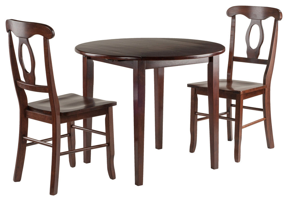 Clayton 3-Piece Set Set Drop Leaf Table With 2 Keyhole Back Chairs