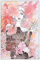 "Floral Girl" Floater Framed Painting Print on Canvas, 30"x45"