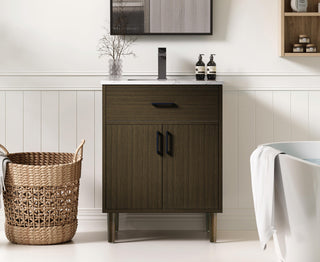 Home Living 24" Single Bathroom Vanity, Mocha Brown