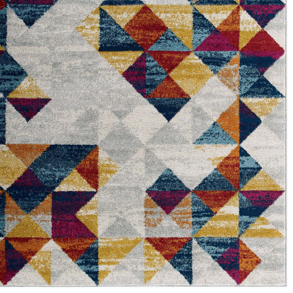 Area Rug Runner Floor Carpet, 8x10, Multi Colorful, Modern, Lounge Hospitality