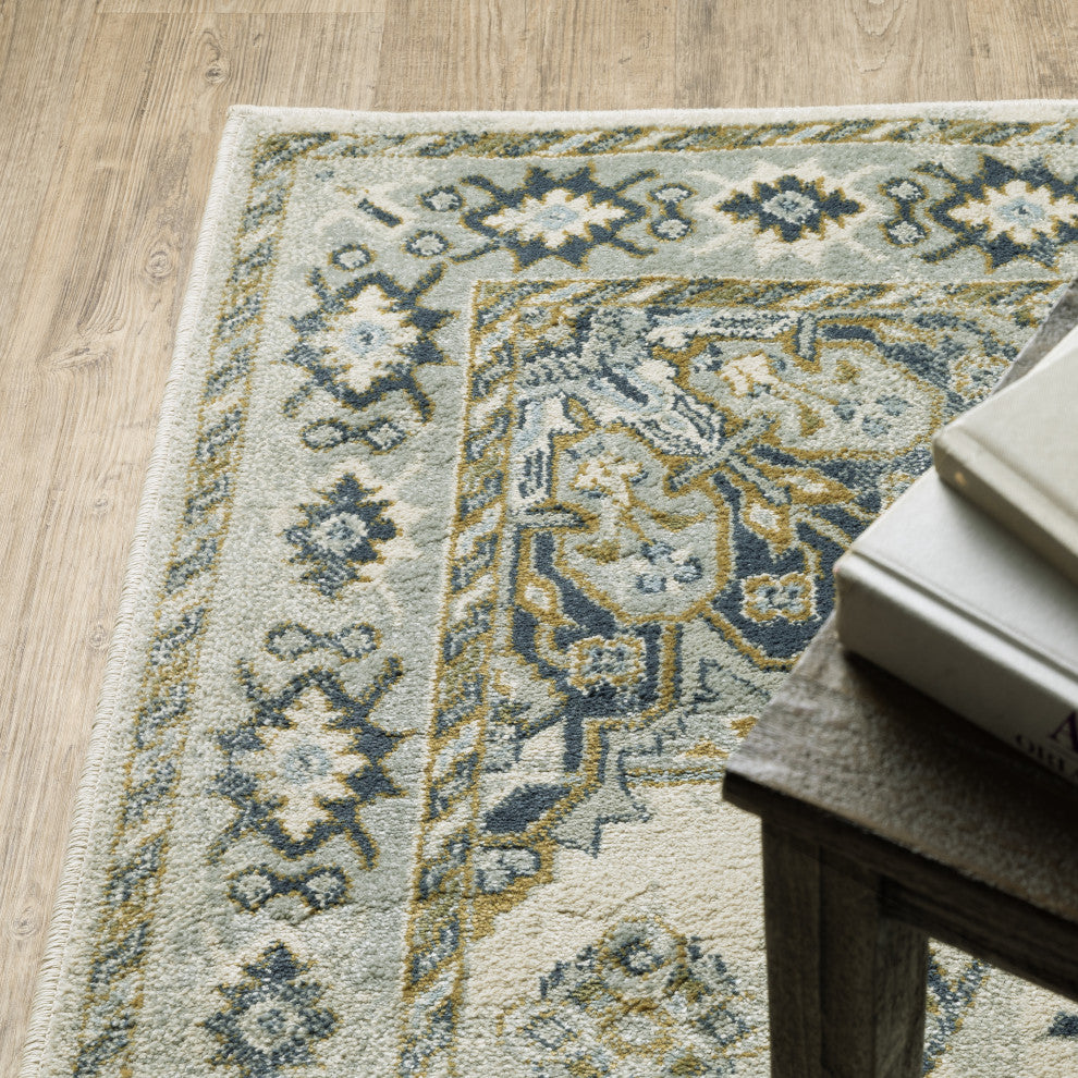 Bastian Oriental Medallion Indoor Area Rug, Ivory, 9'10"x12'10"