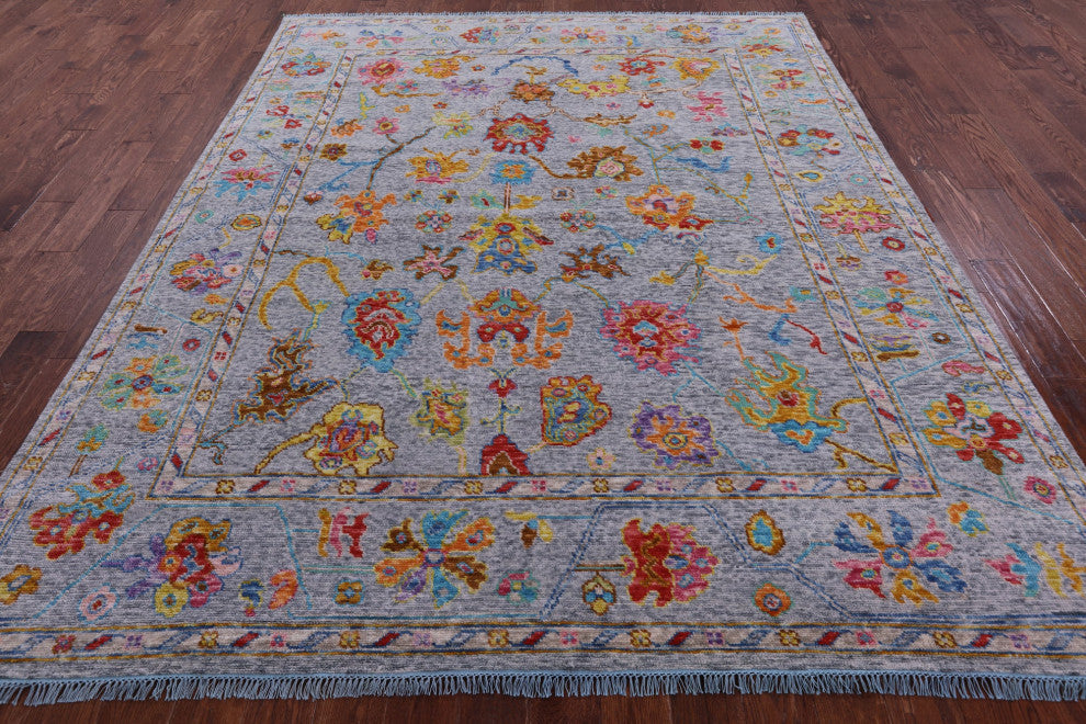 8' 0" X 9' 9" Turkish Oushak Hand-Knotted Wool Rug - Q14828