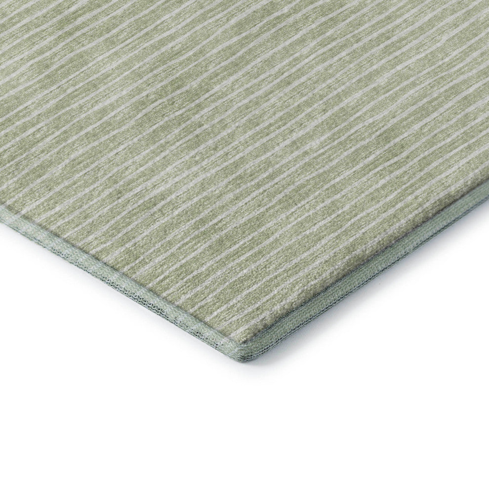 Addison Premium Washable Mayfield AMF138 Green  2'3" x 7'6" Runner Rug