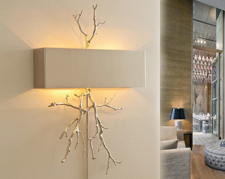 Creative LED Wall Lamp in Forest Style, Living Room, Bedroom, Golden, Cool Light