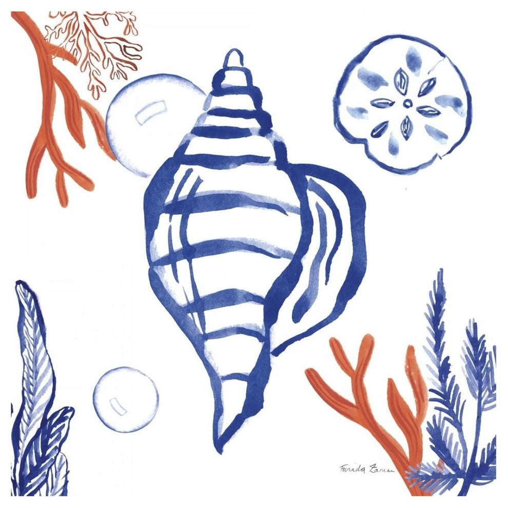 "Coastal Jewels II" Digital Paper Print by Farida Zaman, 32"x32"
