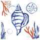 "Coastal Jewels II" Digital Paper Print by Farida Zaman, 32"x32"