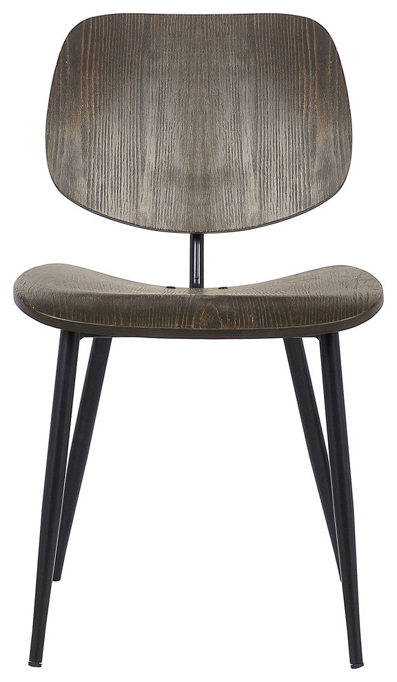 Miki Mid-Century Dining Accent Chairs, Set of 2, Walnut Wood