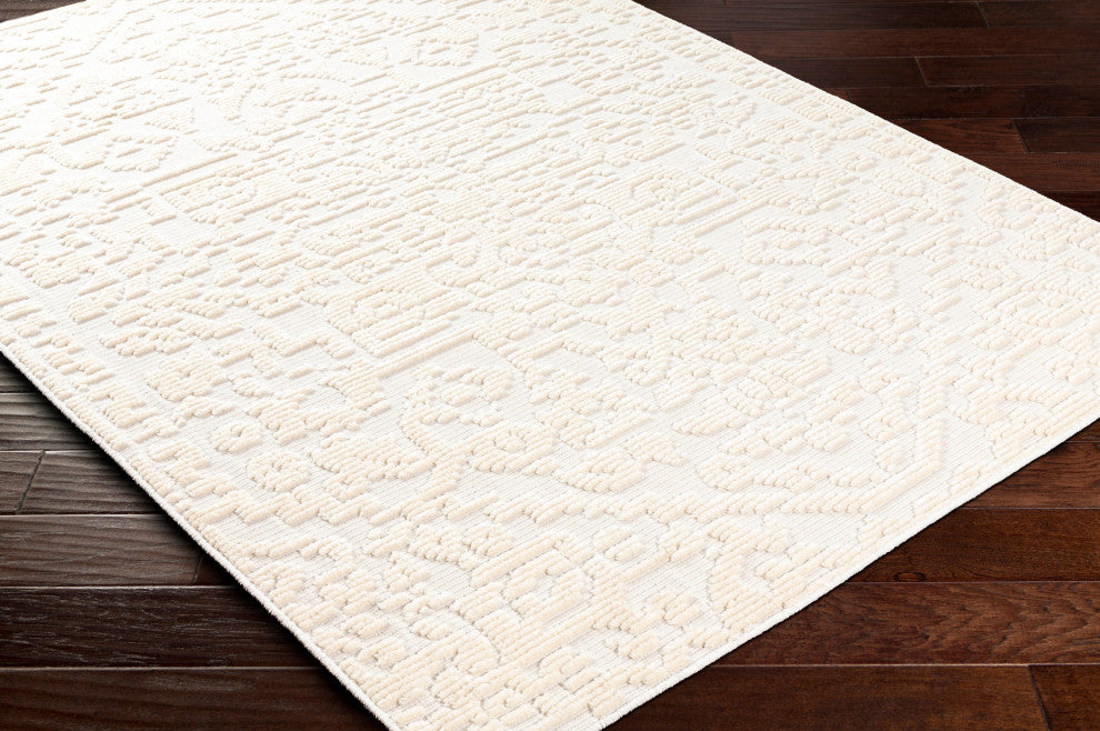 Lyna LYA-2318 Cream Machine Woven 7'10" x 10'1" Rug