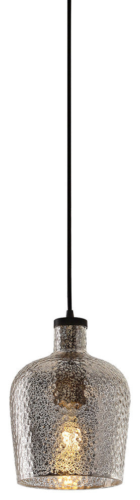 Helen Silver Mini Ripple Glass Antique Black Pendant Chandelier