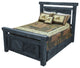 Barnwood Style Timber Peg Panel Platform Bed with Footboard, Smokey Gray, Twin
