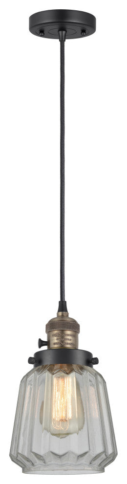 INNOVATIONS 201CSW-BAB-G142 1-Light Mini Pendant Black Antique Brass