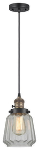 INNOVATIONS 201CSW-BAB-G142 1-Light Mini Pendant Black Antique Brass