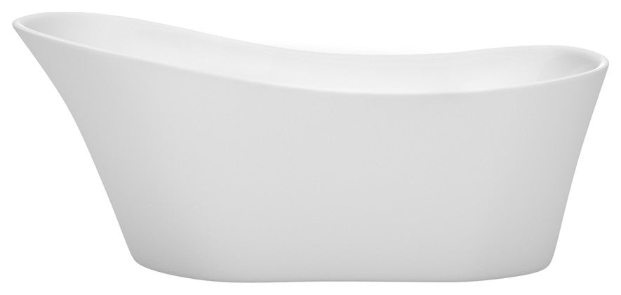 Wyndham WCBTO85467PCTRIM Janice Soaking Bathtub in White with Polished Chrome Tr