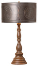Irvins Country Tinware Davenport Lamp in Rustic Brown with Shade