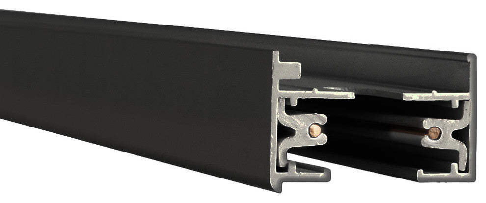 WAC Lighting L Track 4' Single Circuit 120V with 2 Endcaps in Black