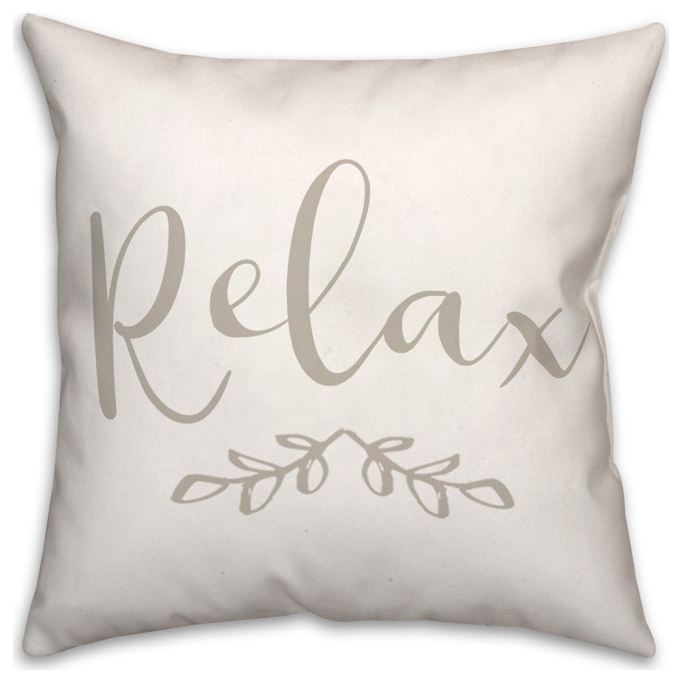 Relax on White 18x18 Indoor/Outdoor Pillow