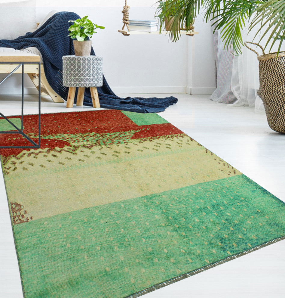 Balochi Winnie Ivory/Turquoise Rug, 5'10x7'8