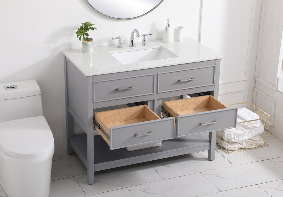 Home Living 42" Single Bathroom Vanity, Gray