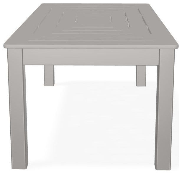 24" x 48" Rectangular Marine Grade Outdoor Coffee Table, Warm Gray