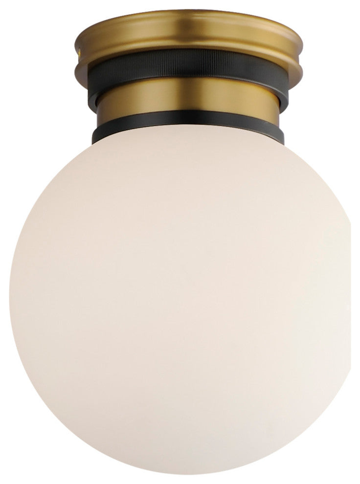 Maxim 32481 San Simeon 8"W LED Flush Mount Globe Ceiling Fixture - Black /
