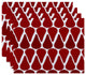 18x14-inch, Watermelon Seeds, Geometric Print Placemat, Red (Set of 4)