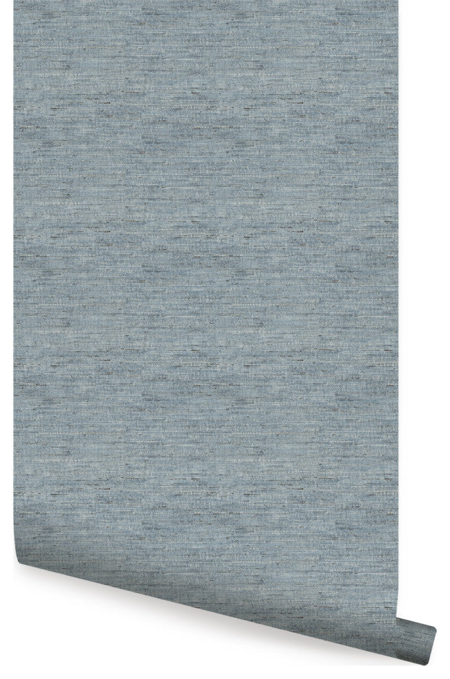 Canvas Look Peel and Stick Vinyl Wallpaper, Blue, 24"x108"