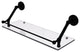 Prestige Que New 24" Floating Glass Shelf with Gallery Rail, Matte Black