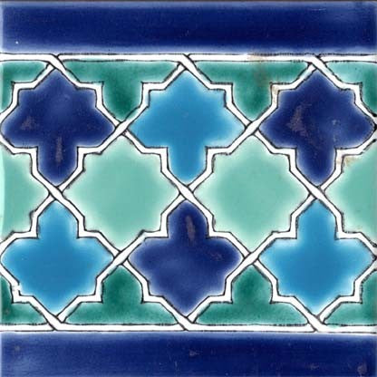 5.91"x5.91" Malaga Border Moroccan Ceramic Tile, Set Of 10