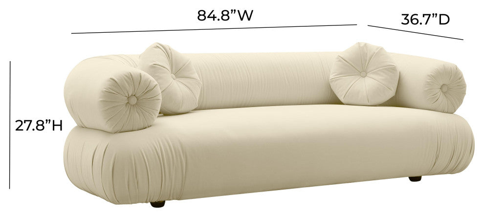 Jammin' Cream Velvet Sofa