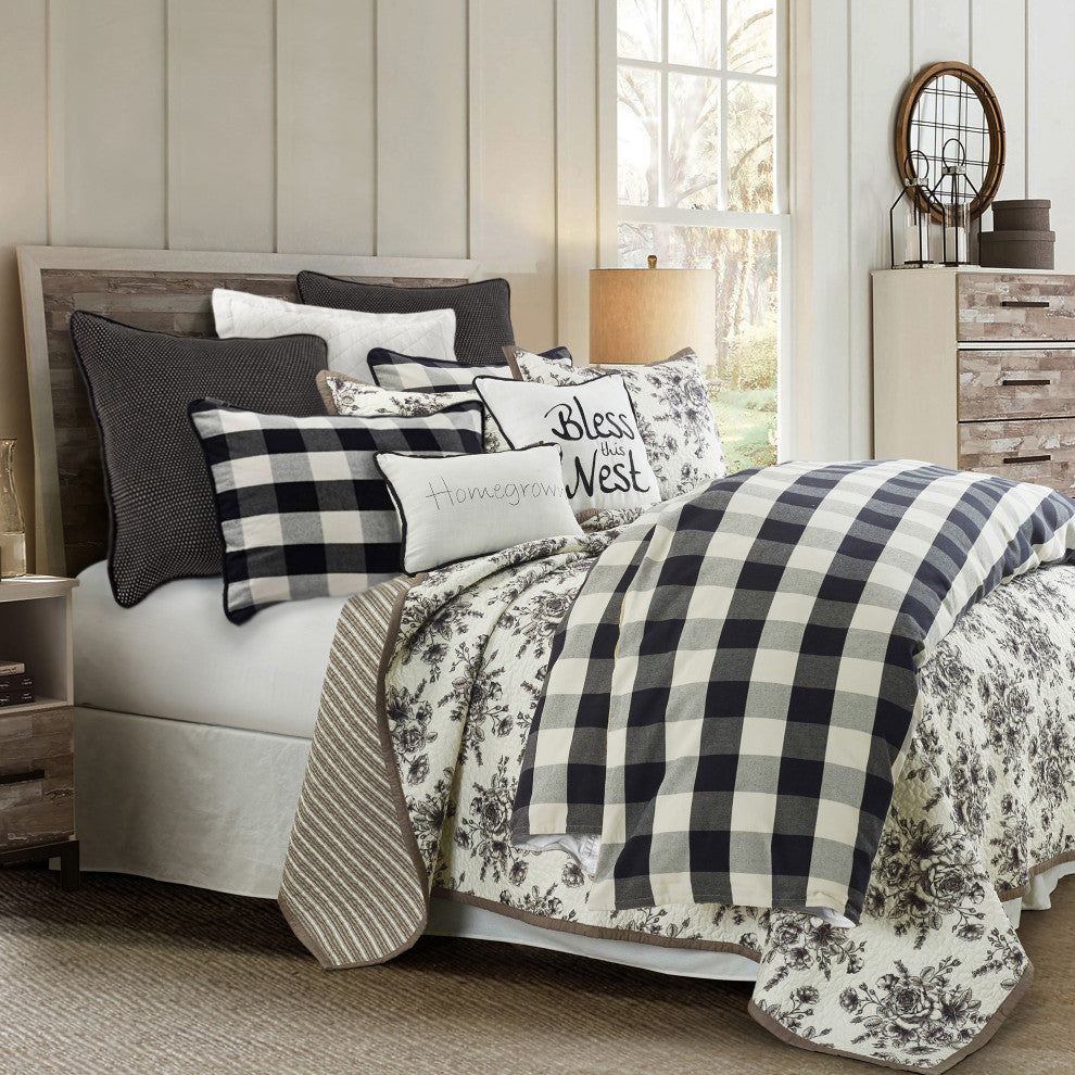 Camille Comforter Set, Super King, Black