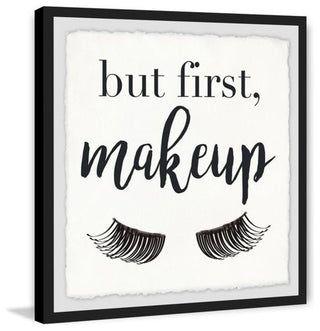 "Makeup First" Framed Painting Print, 24"x24"