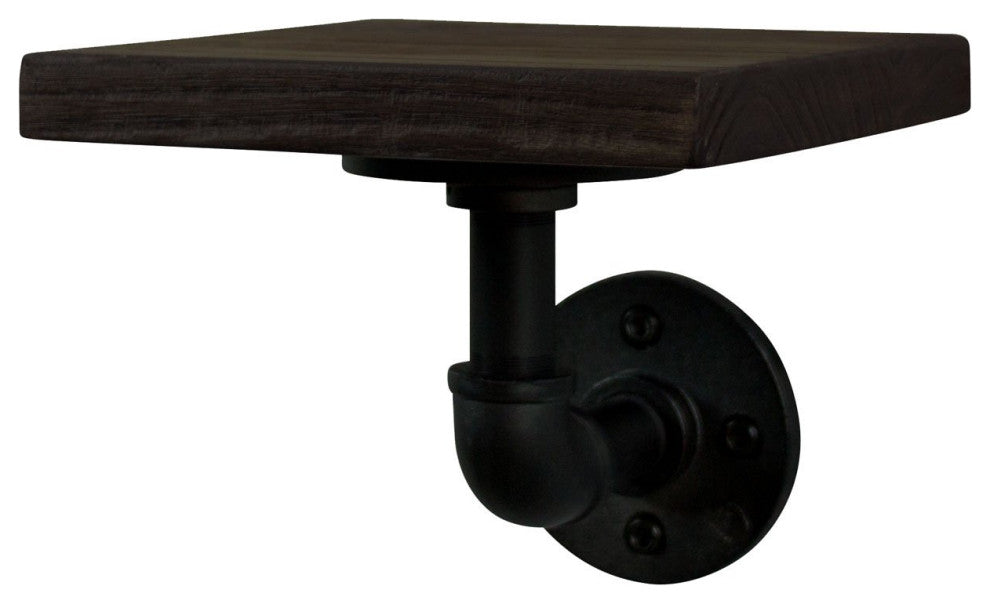 Cape Coral Farmhouse Industrial Set 24" and 8" Wide 3-Piece Shelf, Black Steel