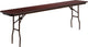 18"x96" Rectangular Mahogany Melamine Laminate Folding Training Table