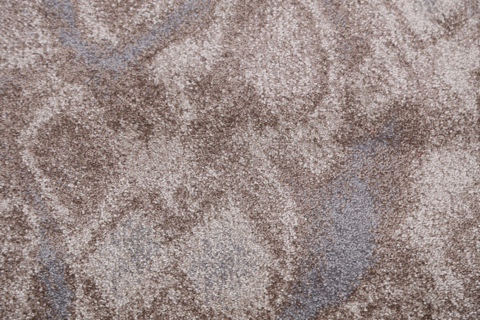 Turkish Abstract Brown Transitional Oriental Rug Contemporary Carpet 3x10