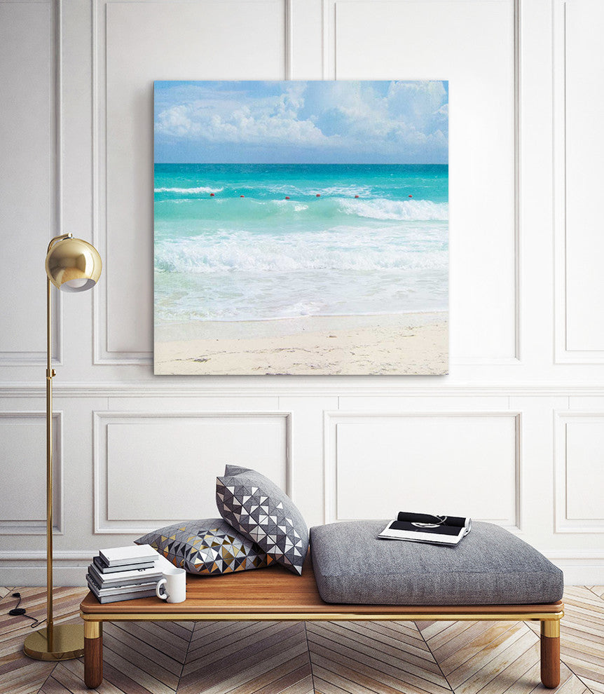 "Six Red Buoys" Museum Mounted Canvas Print, 20"x20"