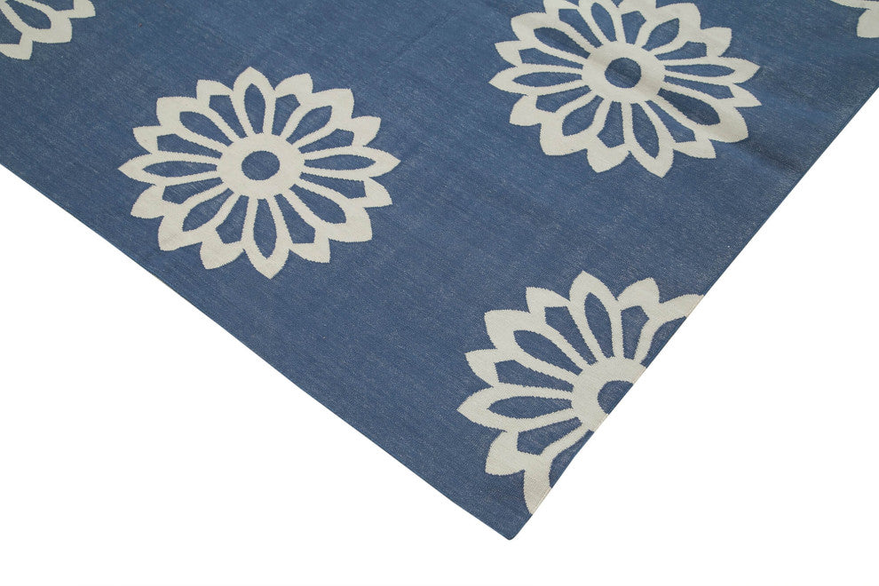 Rug N Carpet - Handmade Wool 9' 1'' x 11' 11'' Flatweave Dhurrie Kilim Rug