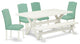 6-Piece Pond Seat Chairs, Bench and Top Table, Linen White