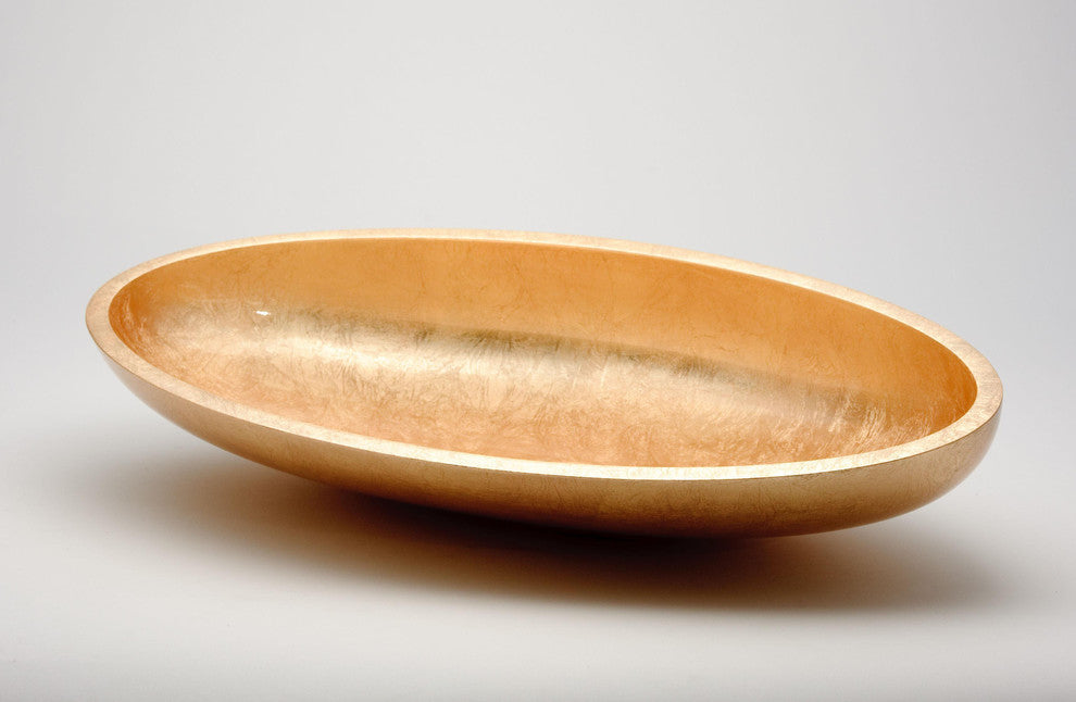Harmony Glass Vessel Sink, Gold Leaf