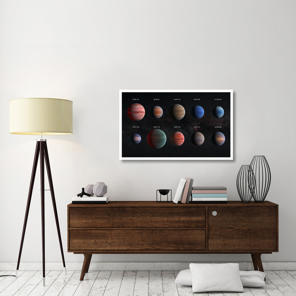 "Artist Impression of Hot Jupiter Exoplanets - Annotated" Paper Art, 46"x28"