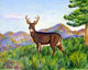 Betsy Drake Deer in Mountains Outdoor Wall Hanging 24x30