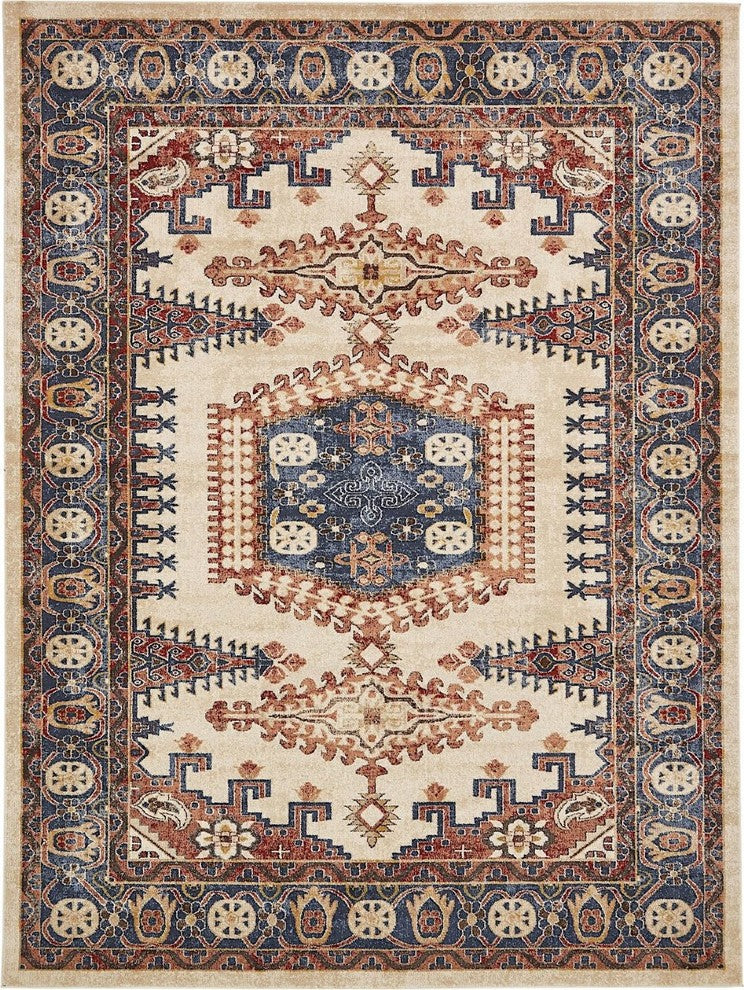 Traditional Ulla 9'x12' Rectangle Ivory Area Rug