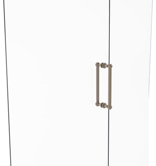 Contemporary 12" Grooved Accent Back to Back Shower Door Pull, Antique Pewter