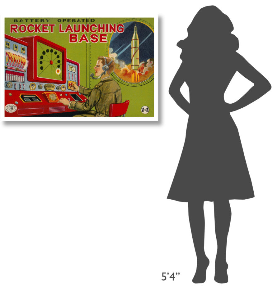 "Rocket Launching Base" Digital Paper Print by Retrobot, 38"x26"