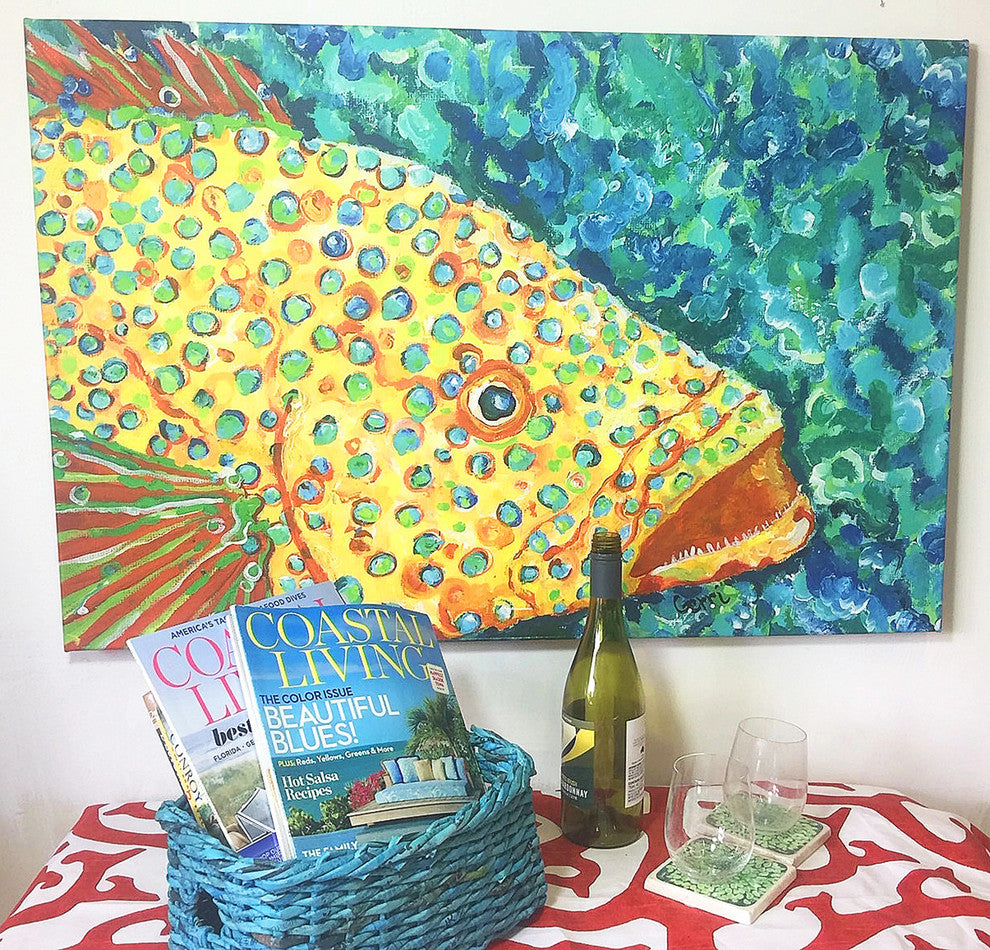 Spotted Grouper Canvas Art, 16"x20"