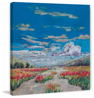 "Poppy Path VI" Painting Print on Wrapped Canvas, 40x40