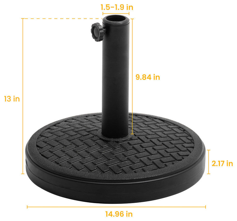 30lbs Heavy Duty Outdoor Patio Market Umbrella Base Round Cement Umbrella Stand,