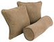 Double-Corded Solid Microsuede Throw Pillows With Inserts, Set of 3, Java