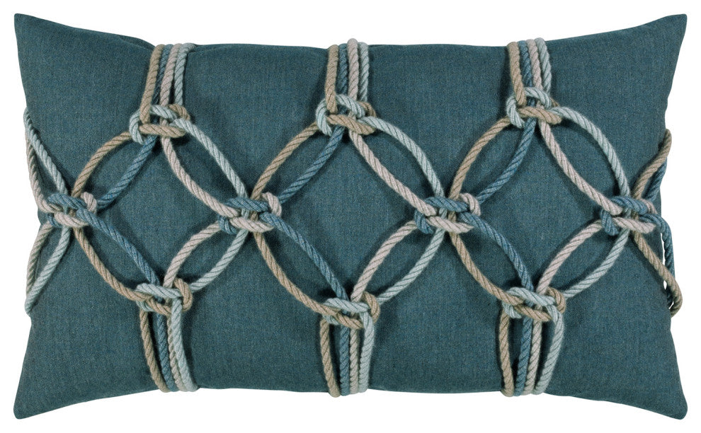 Lagoon Rope Lumbar Indoor/Outdoor Performance Pillow, 12"x20"