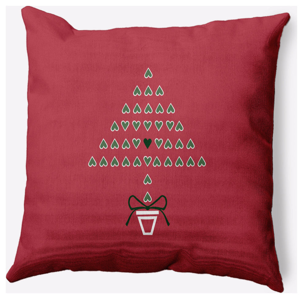 Hearty Holidays Decorative Throw Pillow, Muted Red, 20"x20"