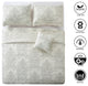 Damask Embroidered Quilted 4 Piece Bed Spread Sets, White, King